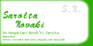 sarolta novaki business card